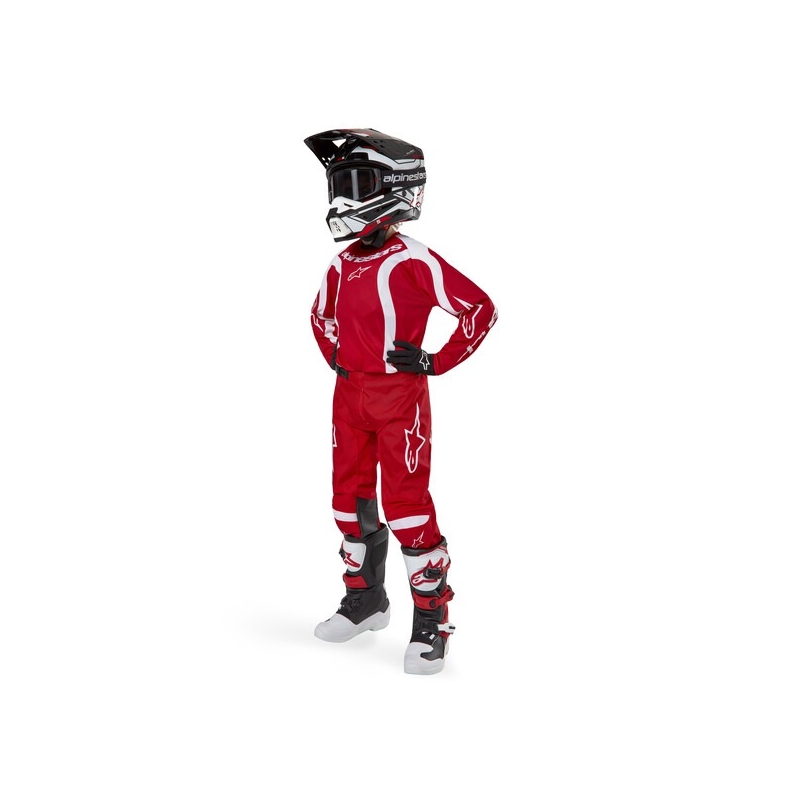 Alpinestars Racer Lurv 2024 Bambini Pantaloni da motocross Rosso e Bianco