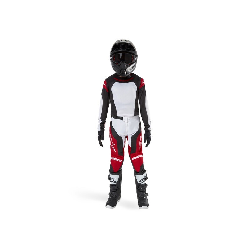 Alpinestars Racer Ocuri 2024 Bambini Pantaloni da motocross Rosso, Bianco e Nero
