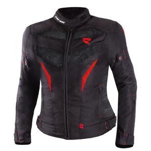 Giacca da moto donna Street Racer Rose Air nera e rossa