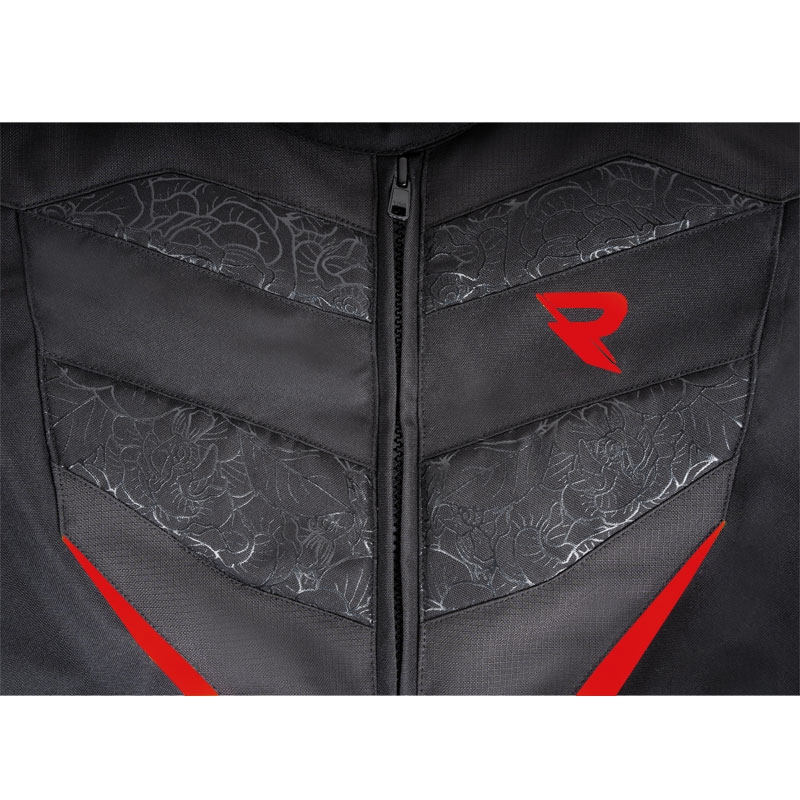 Giacca da moto donna Street Racer Rose Air nera e rossa