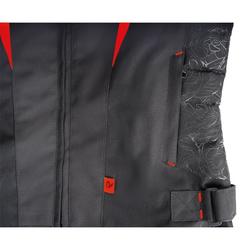 Giacca da moto donna Street Racer Rose Air nera e rossa