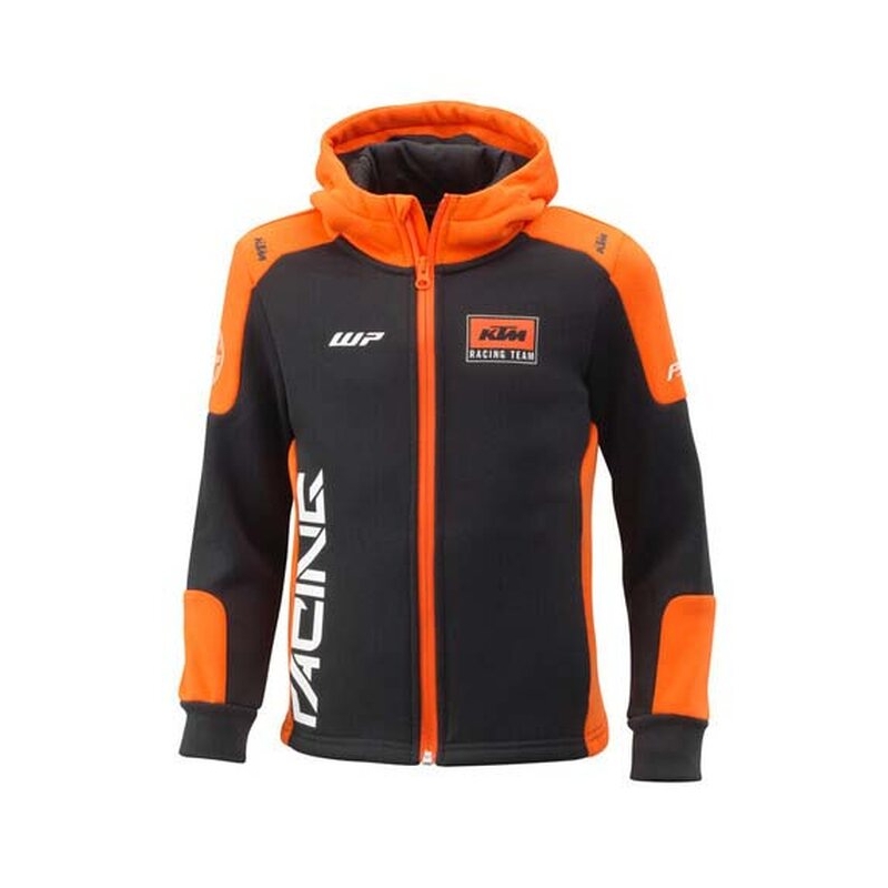 Felpa con cappuccio Kids Team nero-arancio