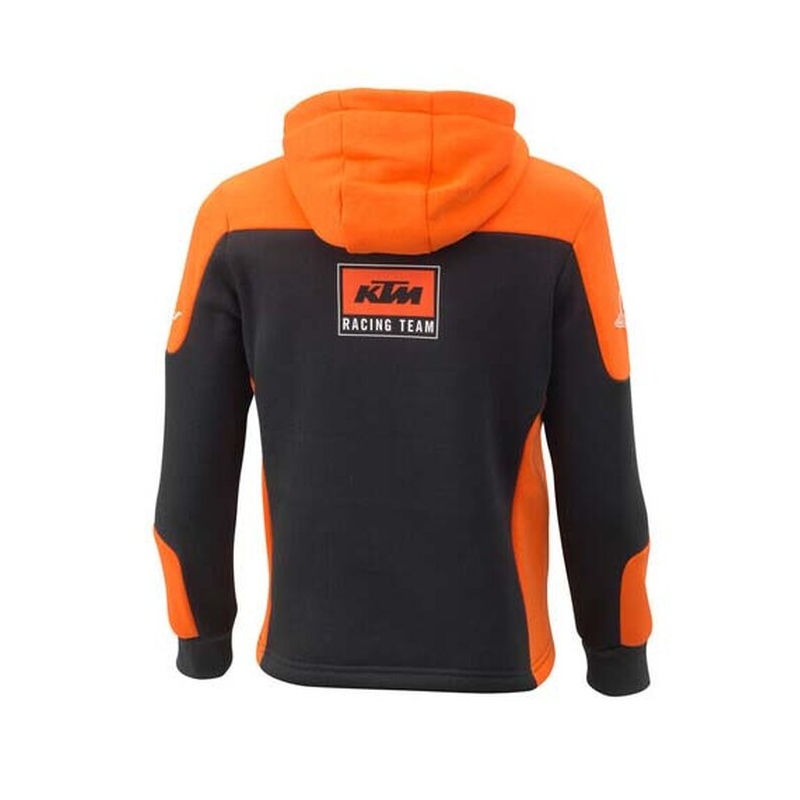 Felpa con cappuccio Kids Team nero-arancio