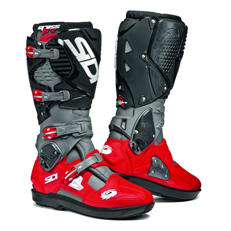 Stivali da moto SIDI CROSSFIRE 3 SRS grigio-rosso-nero