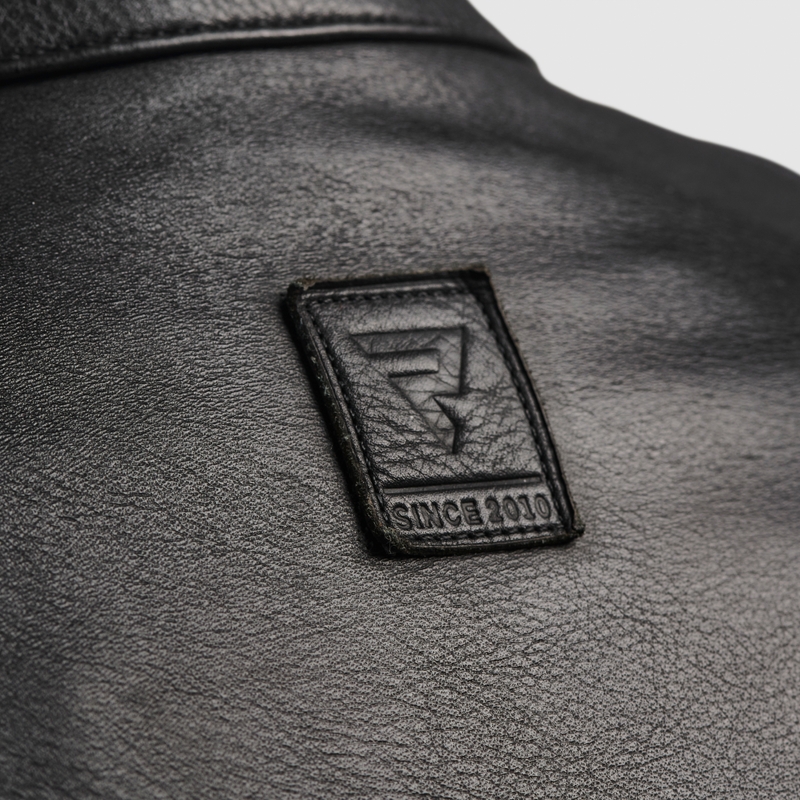 Giacca da motociclista in pelle Rebelhorn Hunter II nera