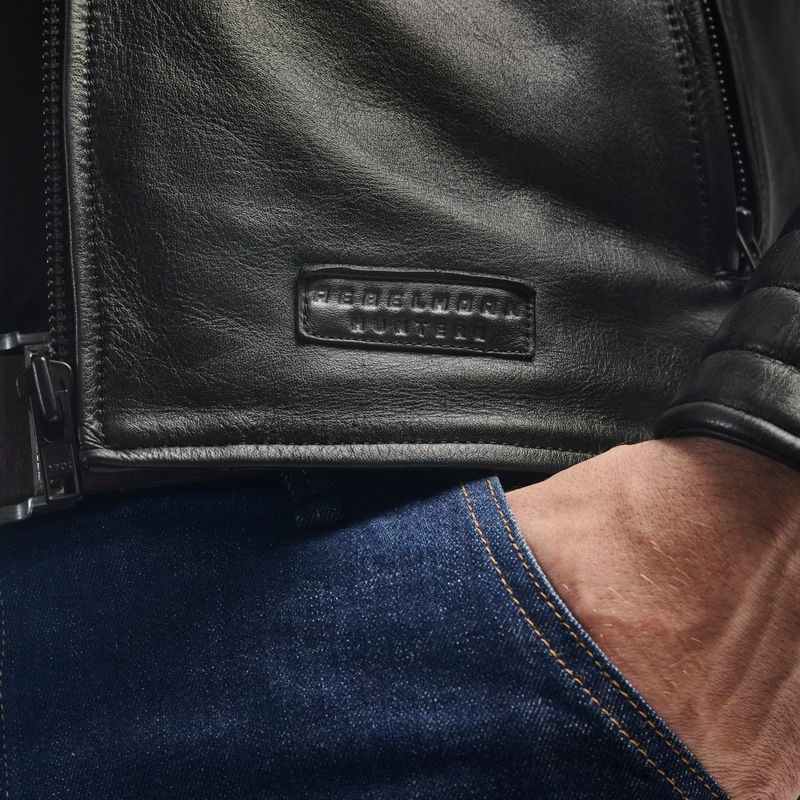 Giacca da motociclista in pelle Rebelhorn Hunter II nera
