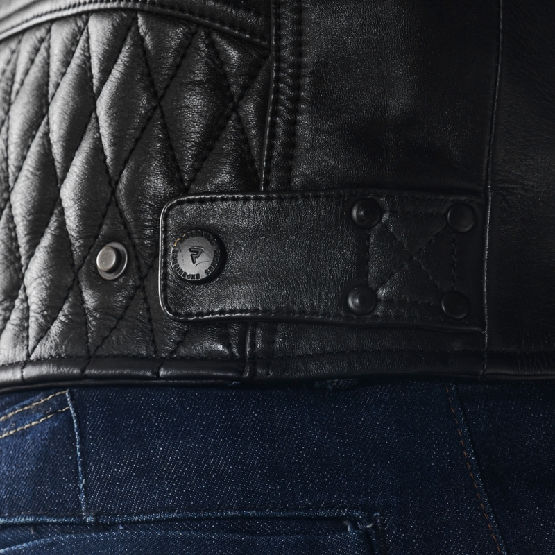 Giacca da motociclista in pelle Rebelhorn Hunter II nera