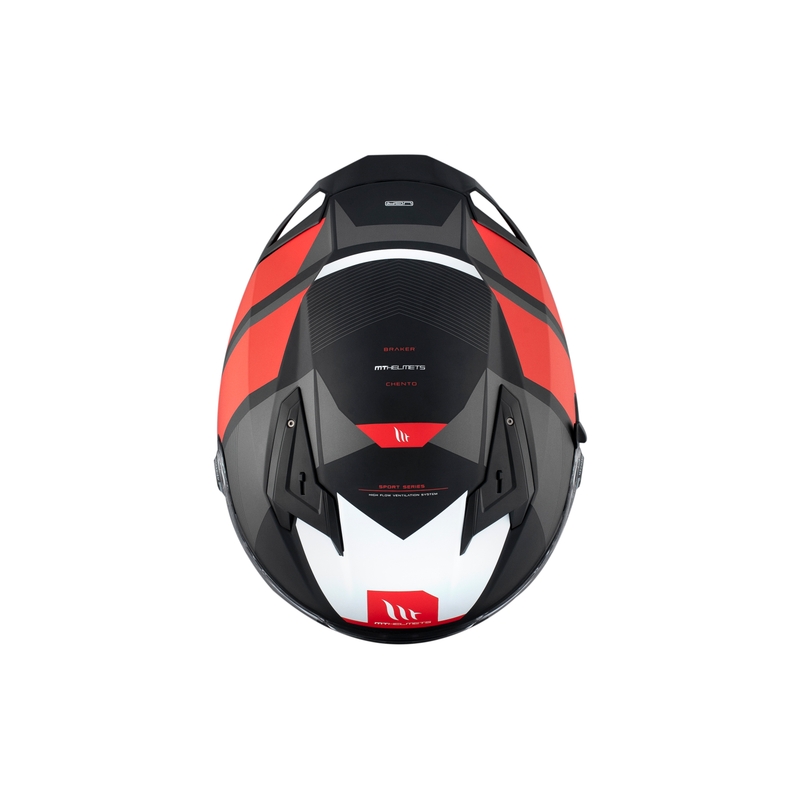 Casco moto integrale MT BRAKER CHENTO B5 grigio-rosso-bianco