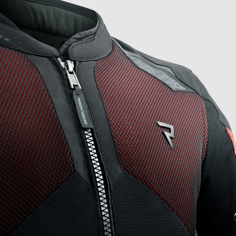 Giacca da motociclista Rebelhorn Jax nera e rossa