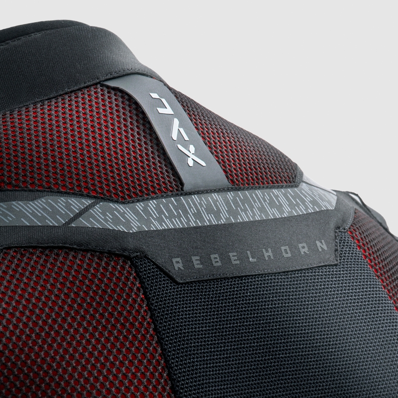 Giacca da motociclista Rebelhorn Jax nera e rossa