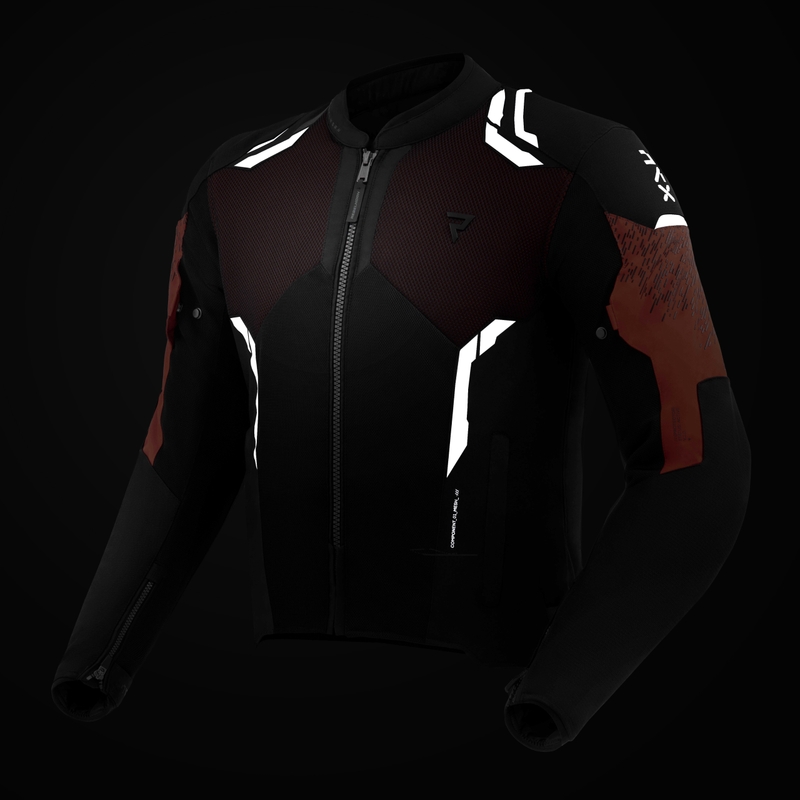 Giacca da motociclista Rebelhorn Jax nera e rossa