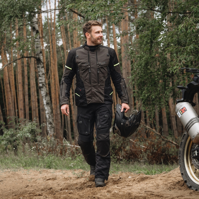 Giacca da moto Rebelhorn Range antracite-nero-giallo fluo