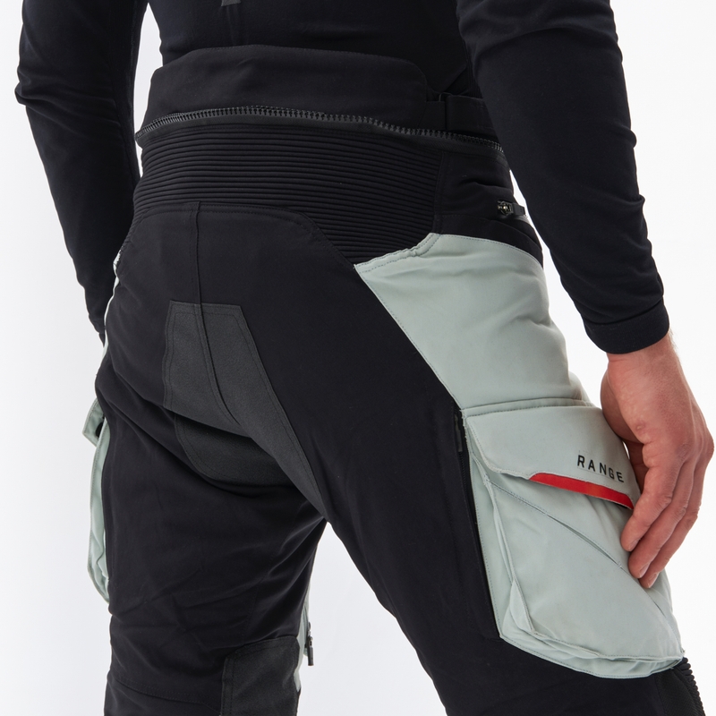 Pantaloni da moto Rebelhorn Range grigio-nero-rosso