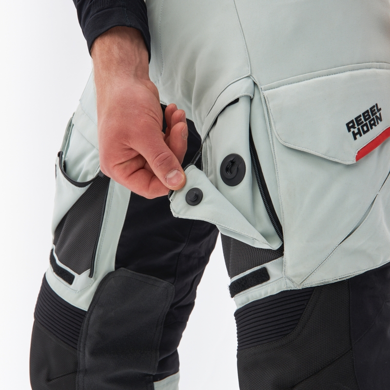Pantaloni da moto Rebelhorn Range grigio-nero-rosso