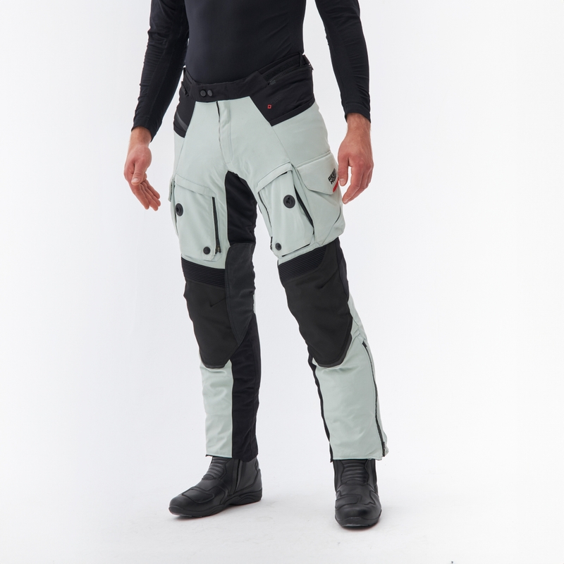 Pantaloni da moto Rebelhorn Range grigio-nero-rosso