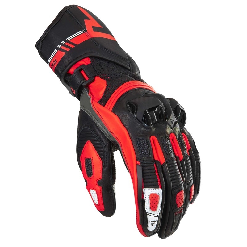 Guanti moto Rebelhorn ST Long nero-grigio-rosso fluo Saldi