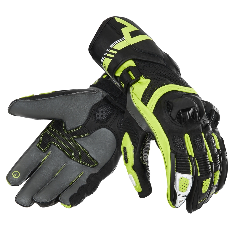 Guanti moto Rebelhorn ST Long nero-grigio-giallo fluo Saldi