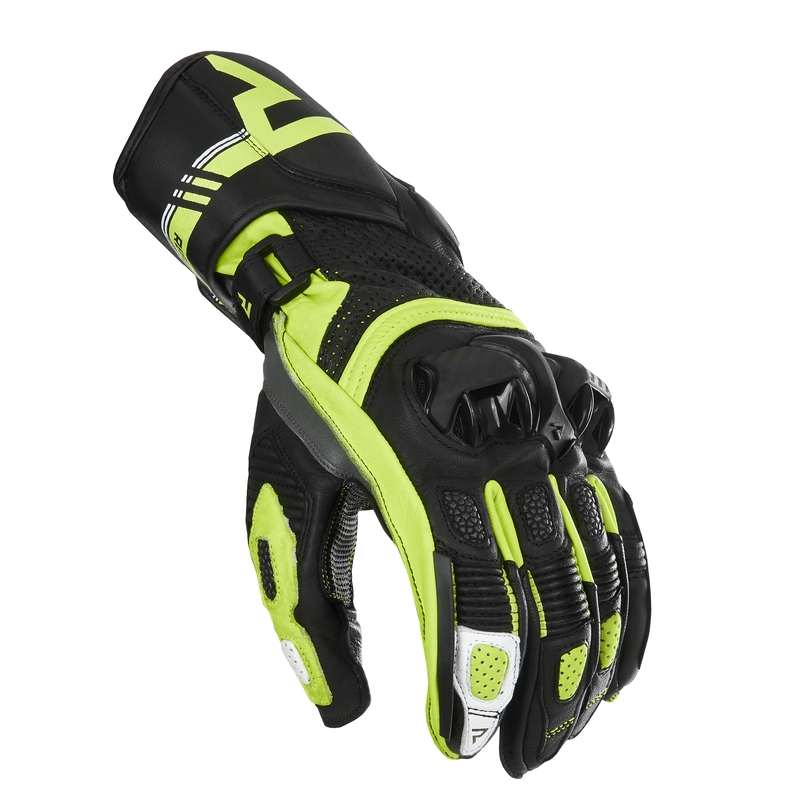 Guanti moto Rebelhorn ST Long nero-grigio-giallo fluo Saldi