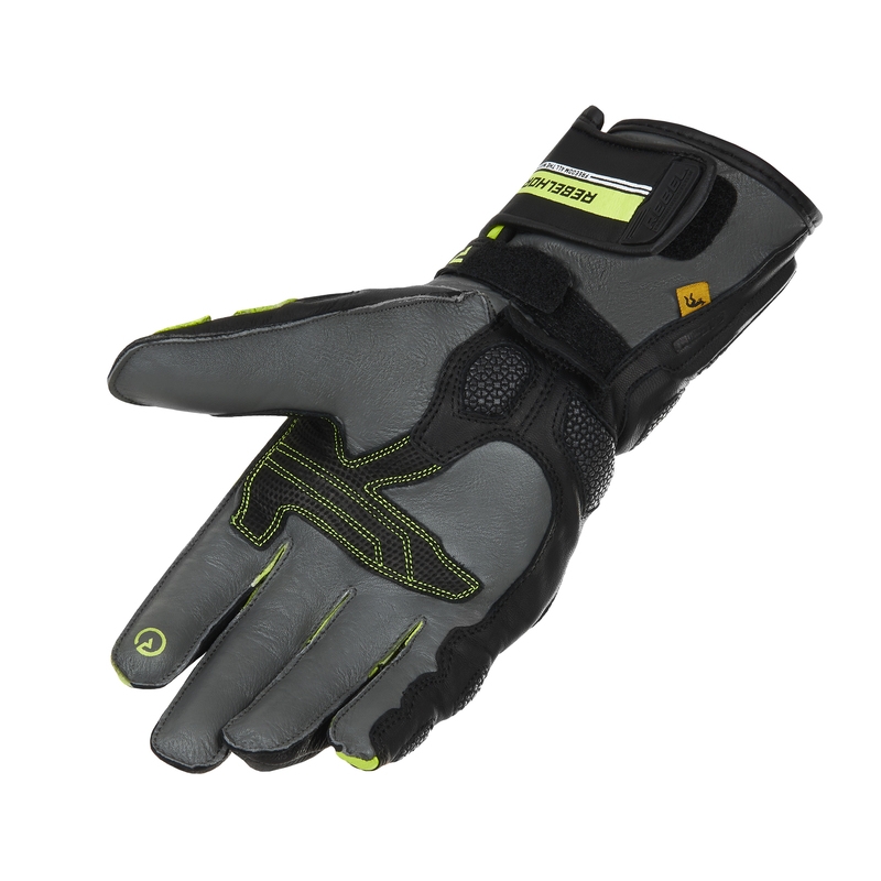 Guanti moto Rebelhorn ST Long nero-grigio-giallo fluo Saldi