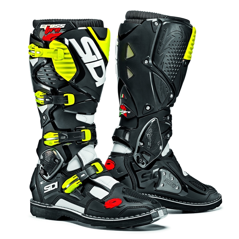 Stivali da moto SIDI CROSSFIRE 3 bianco-nero-giallo fluo