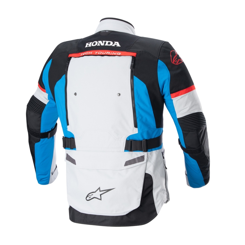 Giacca da moto Alpinestars Bogota PRO Drystar Honda grigio chiaro-rosso-blu-nero fluorescente
