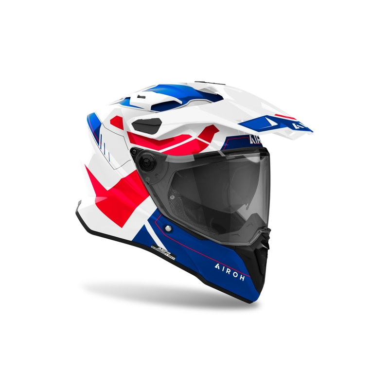 Casco da enduro Airoh Commander 2 Reveal blu-rosso lucido