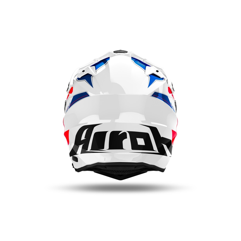 Casco da enduro Airoh Commander 2 Reveal blu-rosso lucido