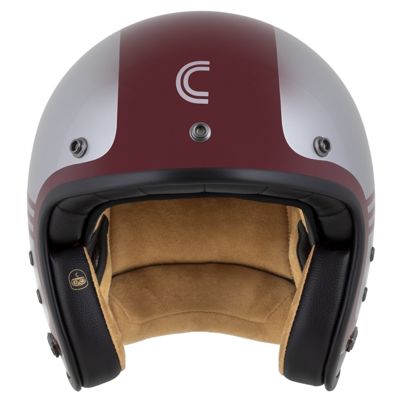 Casco aperto Cassida Eso Jawa Panel Rosso-Argento-Nero