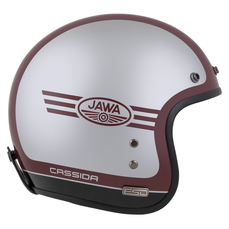 Casco aperto Cassida Eso Jawa Panel Rosso-Argento-Nero