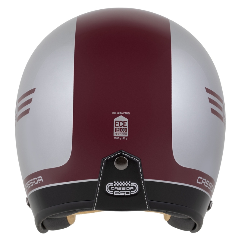 Casco aperto Cassida Eso Jawa Panel Rosso-Argento-Nero