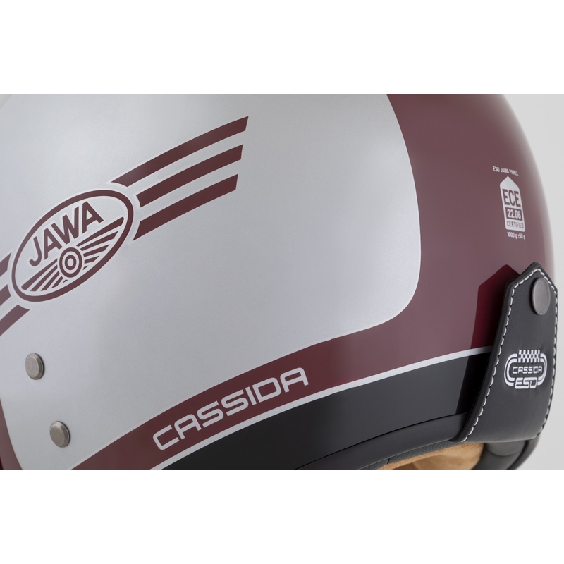 Casco aperto Cassida Eso Jawa Panel Rosso-Argento-Nero