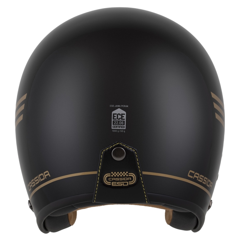 Casco jet Cassida Eso Jawa Pérák nero perla-oro