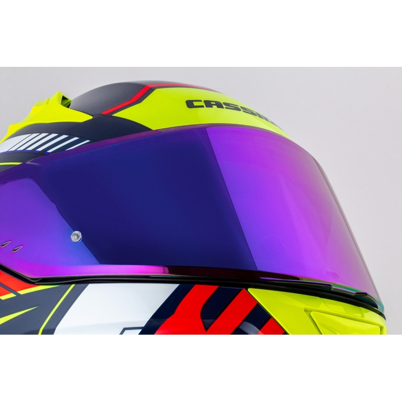 Casco moto integrale Cassida Aero Drome blu perla-giallo-arancio-rosso-bianco