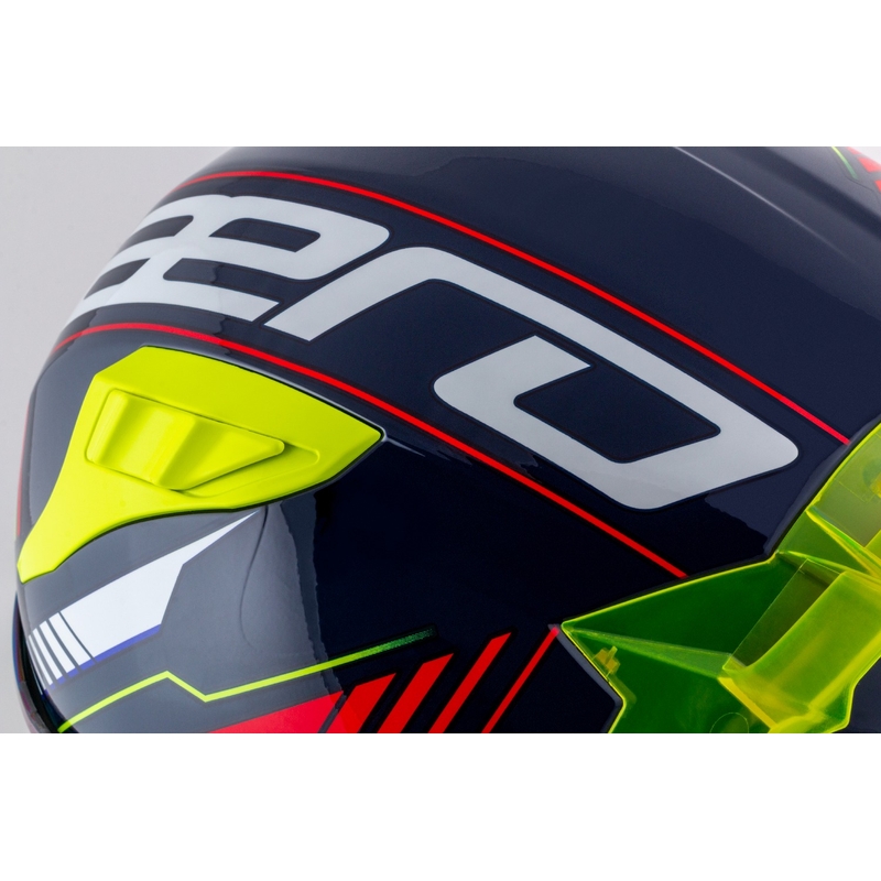 Casco moto integrale Cassida Aero Drome blu perla-giallo-arancio-rosso-bianco