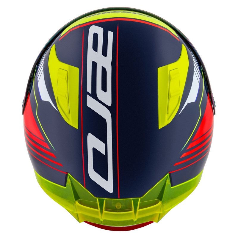 Casco moto integrale Cassida Aero Drome blu perla-giallo-arancio-rosso-bianco