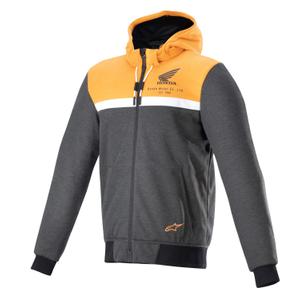 Alpinestars Chrome Street Hoodie Honda Motorcycle Jacket 2024 nero-grigio-arancio