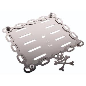 Cuscinetto in acciaio inox sotto la targa CZ Skull