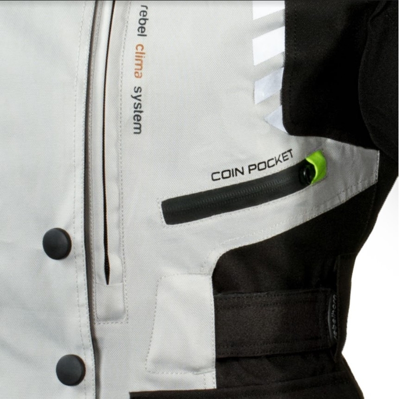 Dámská moto bunda Rebelhorn Hiker II černo-šedo-fluo žlutá výprodej