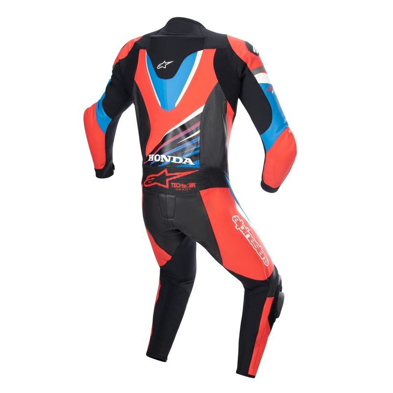Tuta da moto Alpinestars GP Force Honda nera-rossa fluo-bianca