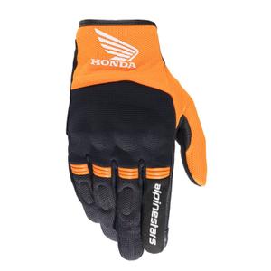 Guanti da moto Alpinestars Copper Honda collezione 2024 nero e arancione