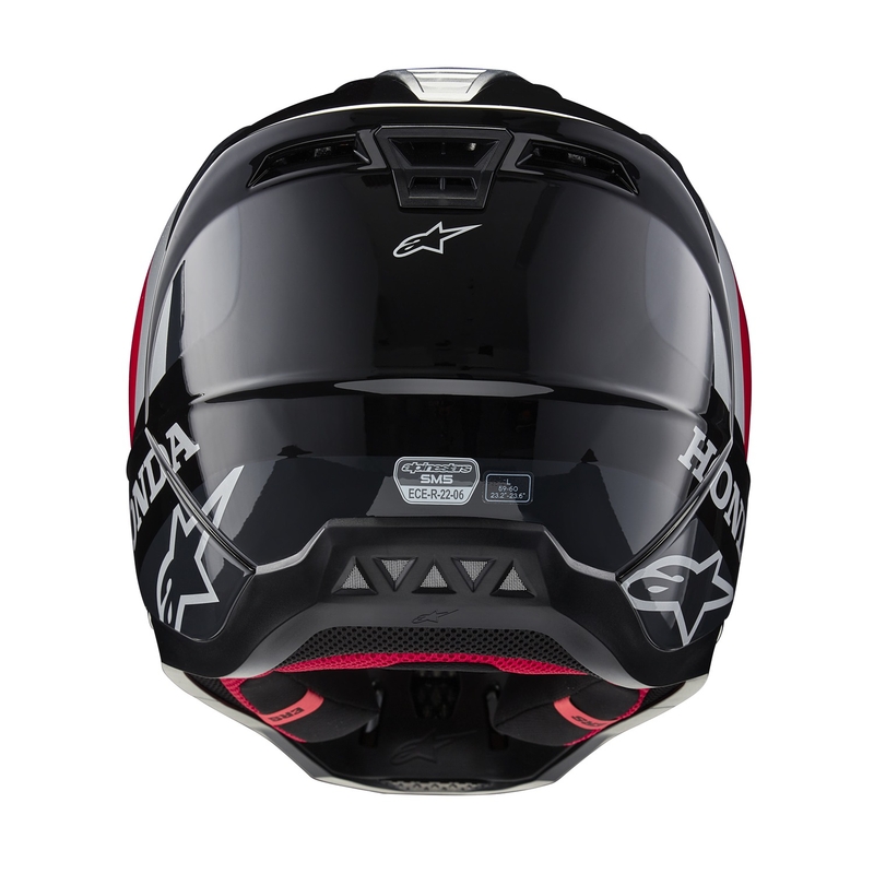 Casco da motocross Alpinestars S-M5 Honda collezione nero-rosso-grigio