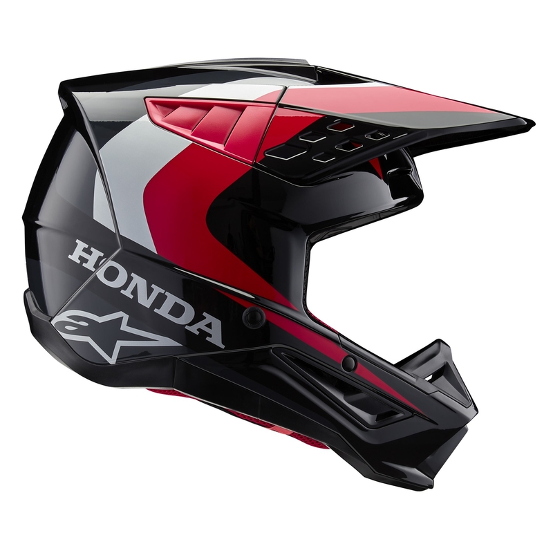 Casco da motocross Alpinestars S-M5 Honda collezione nero-rosso-grigio