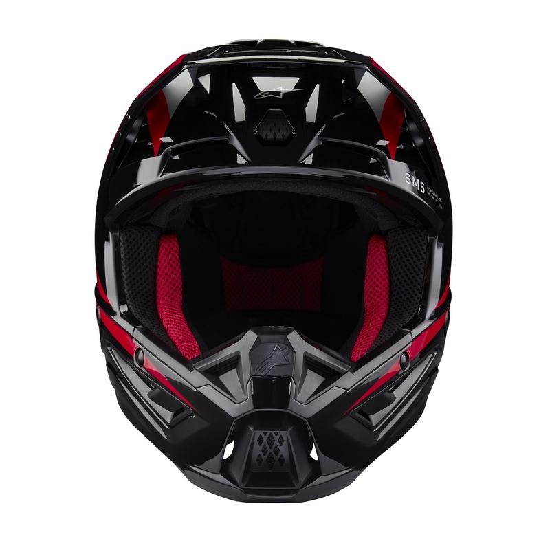 Casco da motocross Alpinestars S-M5 Honda collezione nero-rosso-grigio