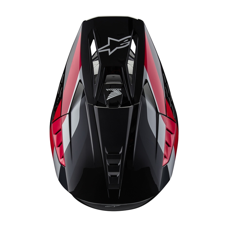 Casco da motocross Alpinestars S-M5 Honda collezione nero-rosso-grigio