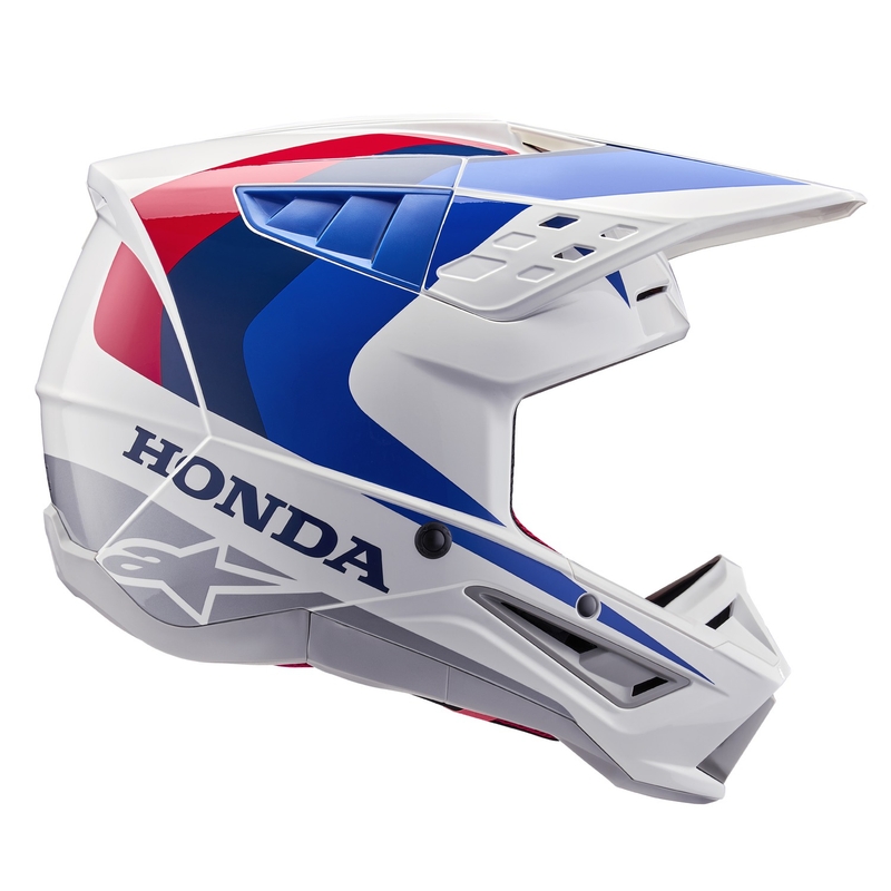 Casco da motocross Alpinestars S-M5 Honda collezione bianco-blu-rosso
