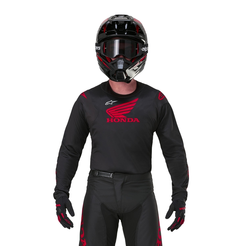 Maglia da motocross Alpinestars Racer Iconic Honda Collection nera-rossa