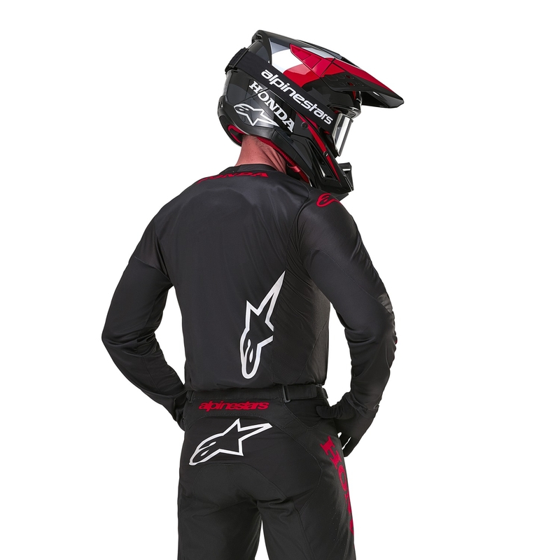 Maglia da motocross Alpinestars Racer Iconic Honda Collection nera-rossa