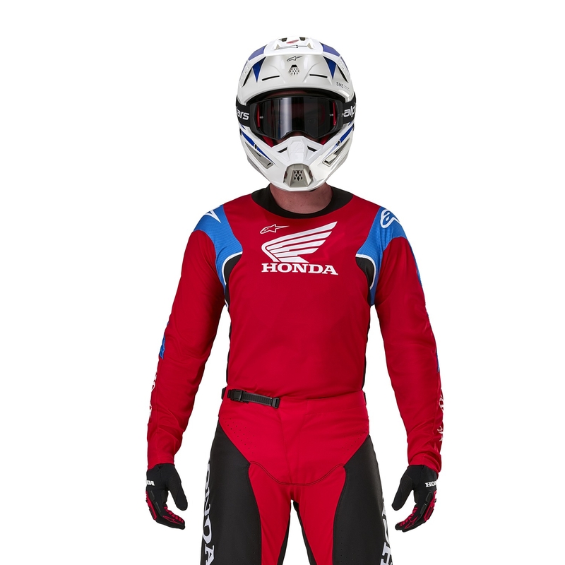 Maglia da motocross Alpinestars Racer Iconic Honda Collection Rosso-Nero-Blu-Bianco