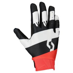 Guanti da motocross SCOTT EVO RACE bianco-rosso