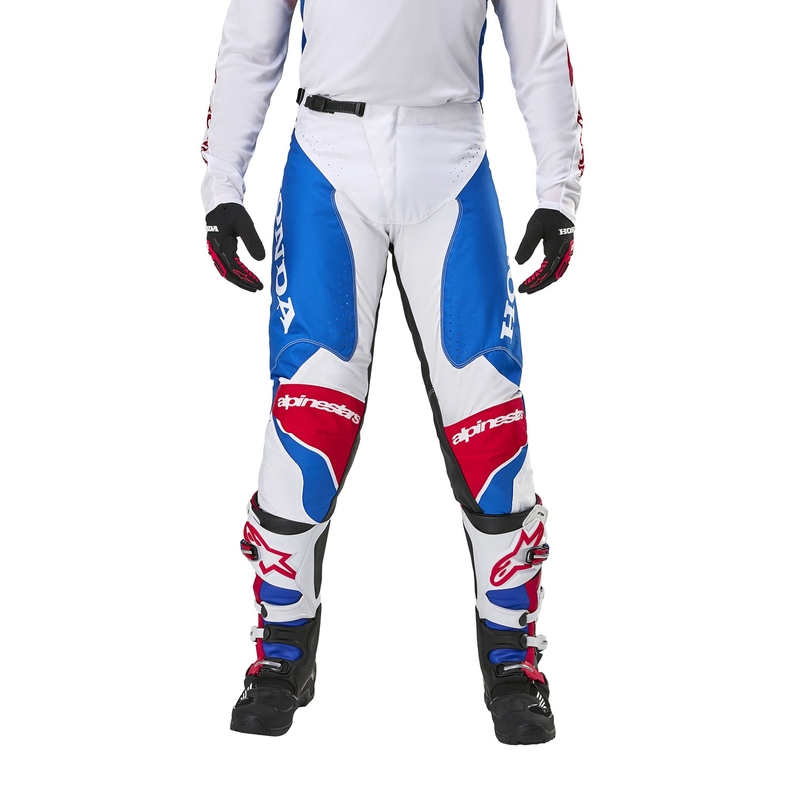 Pantaloni da motocross Alpinestars Racer Iconic Honda Collection bianco-blu-rosso-nero